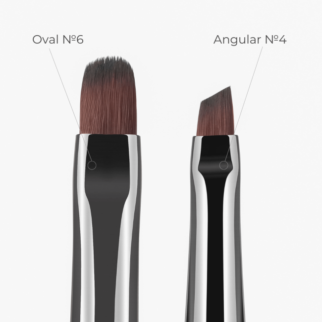 Gel Nail Modeling Brush (Size: Oval No.6, material: metal handle, brown nylon bristles)