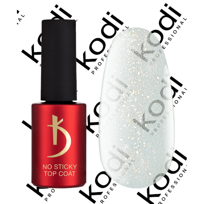 Верхнее покрытие для гель-лака без липкого слоя Sparkle Gold (No Sticky Top coat Sparkle Gold), 7 мл